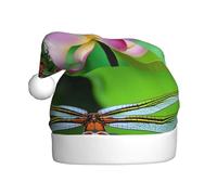 YYHWHJDE Sombrero de Navidad con estampado de libélula en flor de loto para adultos, por lo que es un regalo divertido y duradero para hombres y mujeres