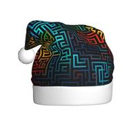 YYHWHJDE Sombrero de Navidad con estampado de líneas de laberinto de colores para adultos para hombres y mujeres, diadema para ocasiones festivas