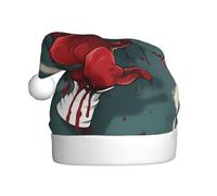 YYHWHJDE Sombrero de Navidad con estampado de manos de sangre de terror para adultos, por lo que es un regalo divertido y duradero para hombres y mujeres