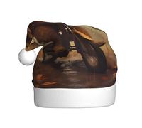 YYHWHJDE Sombrero de Navidad con estampado de oso marrón viajero para adultos, por lo que es un regalo divertido y duradero para hombres y mujeres