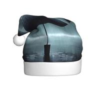 YYHWHJDE Sombrero de Navidad con estampado de paraguas negro bajo la lluvia para adultos para hombres y mujeres, diadema para ocasiones festivas