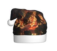 YYHWHJDE Sombrero de Navidad con estampado de vista nocturna de la ciudad para adultos, por lo que es un regalo divertido y duradero para hombres y mujeres