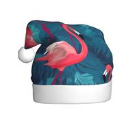 YYHWHJDE Sombrero de Navidad con patrón de flamenco rosa para adultos, suave y esponjoso, ideal para uso a largo plazo