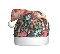 YYHWHJDE Sombrero de Navidad con patrón de unicornio de corte de papel rosa para adultos, suave y esponjoso, ideal para uso a largo plazo