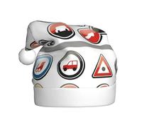 YYHWHJDE Sombrero de Navidad con símbolos de tráfico en E Prints para adultos, por lo que es un regalo divertido y duradero para hombres y mujeres