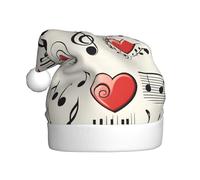 YYHWHJDE Sombrero de Navidad con símbolos musicales y estampados de amor para adultos, por lo que es un regalo divertido y duradero para hombres y mujeres