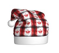 YYHWHJDE Sombrero de Navidad retro con patrón de bandera de Canadá para adultos, suave y esponjoso, ideal para uso a largo plazo