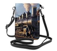YYHWHJDE Steam Locomotora Train Picture - Teléfono móvil para mujer con prepucio de cuero, cubierta cruzada, pequeña correa ajustable para el hombro