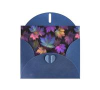 YYHWHJDE Tarjeta de felicitación azul con patrón de hoja de arce Aurora, perfecta para el día de San Valentín, aniversario de boda e invitaciones de fiesta