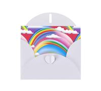 YYHWHJDE Tarjeta de felicitación blanca con diseño de arco iris, perfecto para el día de San Valentín, aniversario de boda e invitaciones de fiesta