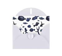 YYHWHJDE - Tarjeta de felicitación blanca con varios peces en el océano, perfecta para el día de San Valentín, aniversario de boda e invitaciones de fiesta