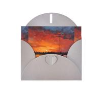 YYHWHJDE Tarjeta de felicitación gris con diseño de barco al atardecer, perfecta para el día de San Valentín, aniversario de boda e invitaciones de fiesta