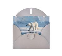 YYHWHJDE Tarjeta de felicitación gris con diseño de oso polar sobre hielo, perfecta para el día de San Valentín, aniversario de boda e invitaciones de fiesta