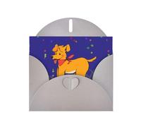 YYHWHJDE - Tarjeta de felicitación gris con lengua escupida de perro de dibujos animados perfecta para el día de San Valentín, aniversario de boda e invitaciones de fiesta