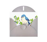 YYHWHJDE Tarjeta de felicitación gris con patrón de arándanos escaladores de pájaros, perfecta para el día de San Valentín, aniversario de boda e invitaciones de fiesta