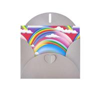 YYHWHJDE Tarjeta de felicitación gris con patrón de arco iris, perfecta para el día de San Valentín, aniversario de boda e invitaciones de fiesta