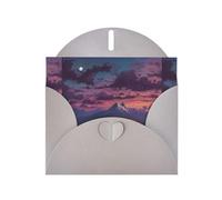 YYHWHJDE Tarjeta de felicitación gris con patrón de Crepúsculo en la montaña, perfecta para el día de San Valentín, aniversario de boda e invitaciones de fiesta