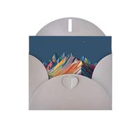 YYHWHJDE Tarjeta de felicitación gris con patrón de montaña arcoíris perfecta para el día de San Valentín, aniversario de boda e invitaciones de fiesta