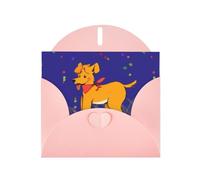 YYHWHJDE - Tarjeta de felicitación rosa con lengua escupida de perro de dibujos animados perfecta para el día de San Valentín, aniversario de boda e invitaciones de fiesta