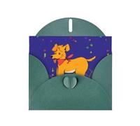 YYHWHJDE - Tarjeta de felicitación verde oscuro con lengua escupida de perro de dibujos animados perfecta para el día de San Valentín, aniversario de boda e invitaciones de fiesta