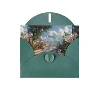 YYHWHJDE Tarjeta de felicitación verde oscuro, diseño de burbujas en el camino, perfecto para el día de San Valentín, aniversario de boda e invitaciones de fiesta