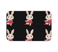 YYHWHJDE The Bunny's - Alfombra antideslizante y gruesa con patrón de vestido rojo, adecuada para baños, dormitorios, alfombras lavables de 16 x 24 pulgadas