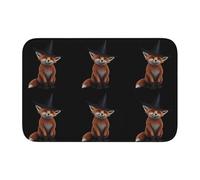 YYHWHJDE The Fox Wearing a Witch Hat Picture Crystal Velvet Lock Edge Floor Mat Alfombra para dormitorio, salón, dormitorio o decoración del hogar