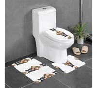 YYHWHJDE The Friendly Bear Family Picture - Juego de alfombrillas de baño de tres piezas, antideslizantes, de secado rápido
