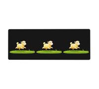 YYHWHJDE The Golden Little Sheep is Jumping Picture - Alfombrilla de mouse extra grande para computadora y oficina, teclado antideslizante para juegos, versión gruesa, 12 x 31.5 pulgadas