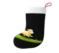 Yyhwhjde The Golden Little Sheep is Saltando Picture - Calcetines decorativos de Navidad para rellenar pequeños regalos como dulces y juguetes pequeños