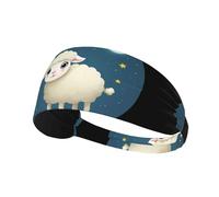 YYHWHJDE The Lamb and The Moon Picture - Diadema deportiva para mujer, a prueba de sudor, banda elástica de verano