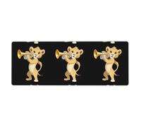 YYHWHJDE The Lion Cub Is Blowing The Trompet - Alfombrilla de mouse extra grande, teclado antideslizante para computadora y oficina, versión gruesa de 12 x 31.5 pulgadas