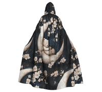 YYHWHJDE The Little Bear on the Moon Picture - Chaqueta larga con capucha para adultos de Halloween adecuada para hombres y mujeres