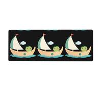 YYHWHJDE The Little Pea In The Sailboat - Alfombrilla de mouse extra grande con patrón para computadora, oficina, teclado antideslizante para juegos, versión gruesa, 12 x 31.5 pulgadas