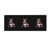 YYHWHJDE The Little Rabbit Playing Drums Picture - Alfombrilla de mouse extra grande para computadora y oficina, teclado antideslizante para juegos, versión gruesa, 12 x 31.5 pulgadas