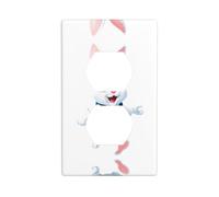 YYHWHJDE The Little White Rabbit Saltando Picture - Panel de pared de doble enchufe eléctrico es resistente a los golpes y duradero de 4.5 x 2.75 pulgadas