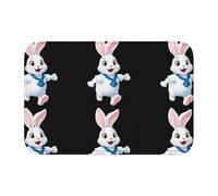 YYHWHJDE The Little White Rabbit Saltando Picture - Tapete de terciopelo con borde de bloqueo de cristal, alfombra para dormitorio, salón, decoración del hogar