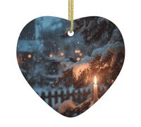 YYHWHJDE The Lone Lamp Under the Cedars Picture Christmas Ceramic Love Pendant Decoration Interior Decoration Festival Gift