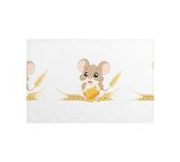 YYHWHJDE The Mouse That Eats Wheat Pattern - Juego de 6 manteles individuales domésticos a prueba de aceite, aislantes del calor y duraderos, 12 x 18 pulgadas