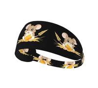 YYHWHJDE The Mouse That Eats Wheat Picture - Diadema deportiva para mujer, a prueba de sudor, banda elástica de verano