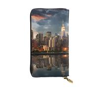 YYHWHJDE The New York City Skyline - Cartera larga de cuero de calidad diseñada para niñas y mujeres a la moda, elegante 7.4 x 4.13 pulgadas, Black, Talla única