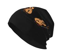 YYHWHJDE The Piglet Playing The Erhu - Gorro de punto para adultos, adecuado tanto para hombres como para mujeres, gorra sin ala, cálida para todas las estaciones, color negro