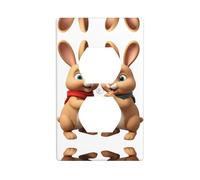 YYHWHJDE The Rabbit Said Hello Picture - Panel de pared de doble enchufe eléctrico es resistente a los golpes y duradero de 4.5 x 2.75 pulgadas