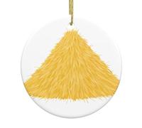 YYHWHJDE The Straw Piled Up into a Hill Picture Christmas Ceramic Decoration Circular Interior Decoration Gift -7.4 cm