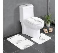 YYHWHJDE The Thinker on the Toilet - Juego de alfombrillas antideslizantes de tres piezas para baño, antideslizantes, duraderas