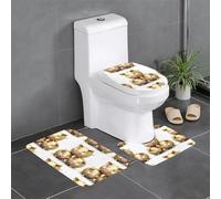 YYHWHJDE The Three Little Pig Pattern - Juego de alfombrillas antideslizantes de tres piezas para baño, antideslizantes, duraderas