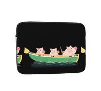 YYHWHJDE The Three Little Pigs Rowing a Boat Prints - Funda protectora para portátil de 12 pulgadas, a prueba de golpes, para hombres y mujeres, viajes de negocios y uso diario en la oficina