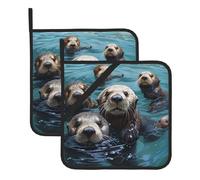 YYHWHJDE The water laziness in the ocean Prints - Juego de alfombrillas cuadradas de dos piezas, aisladas, gruesas, impermeables, fáciles de limpiar