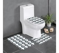 YYHWHJDE The Waves Roll Up Love Pattern - Juego de alfombrillas antideslizantes de tres piezas para baño, antideslizantes, duraderas