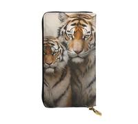 YYHWHJDE Tiger Couple - Cartera larga de piel estampada diseñada para niñas y mujeres a la moda, elegante y personalizada, 19 x 10,5 cm, color negro, talla única, Black, Talla única